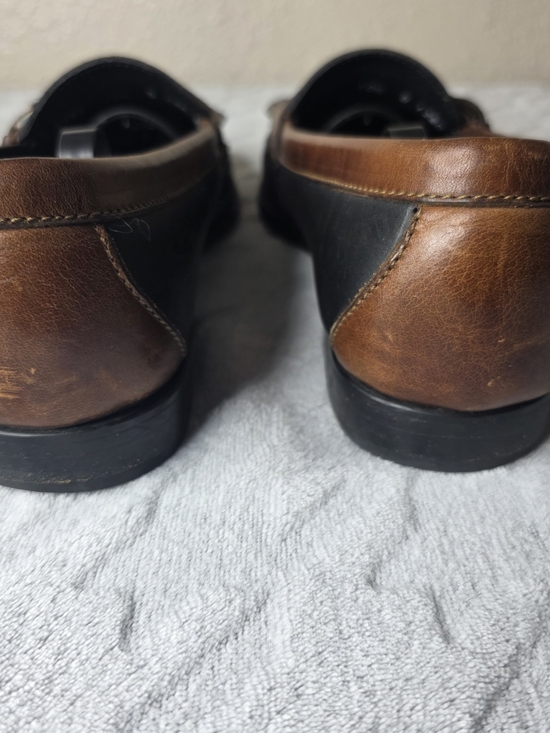 Cole Haan Black and Brown Kiltie Loafers with Buckle main image 7